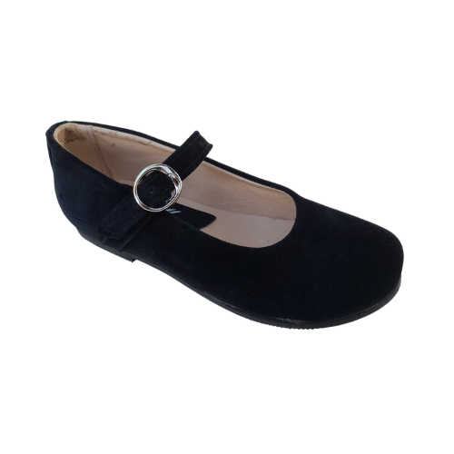 Guillermina Clásica de Gamuza con Hebilla Plateada