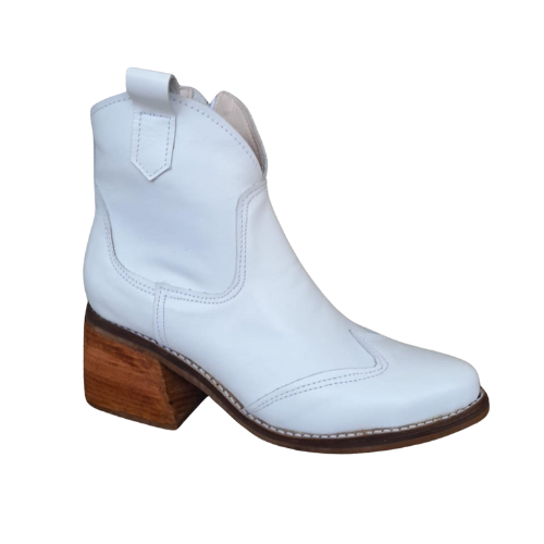Bota blanca estilo Western