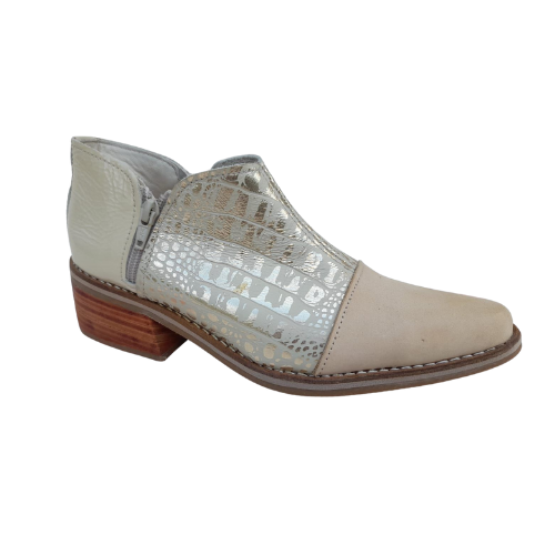 Botines en cuero beige
