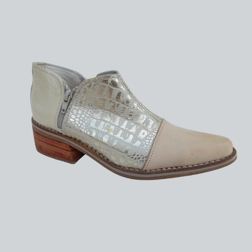 Botines en cuero beige