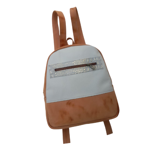 Mochila Bicolor con Detalles Texturados