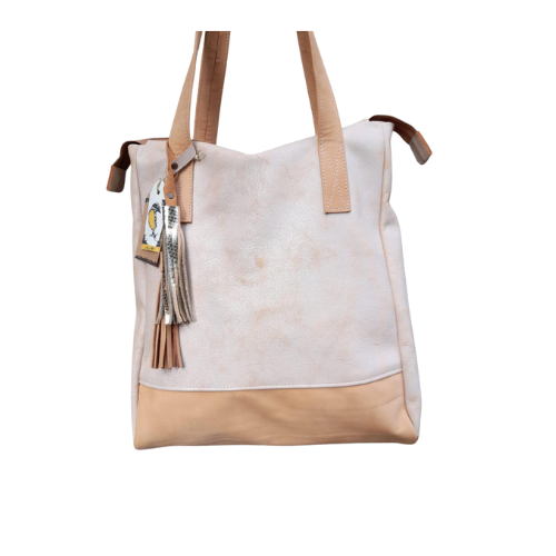 Cartera Tote en tonos Nude y Beige