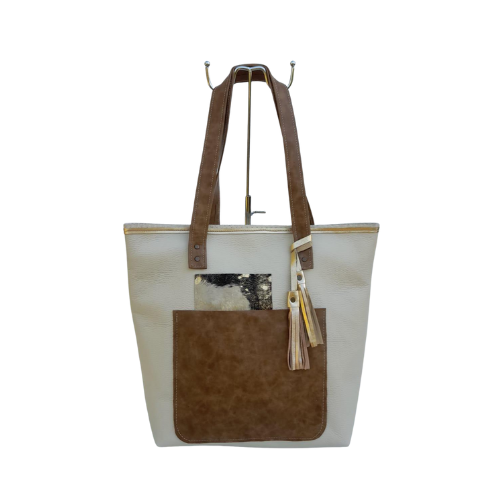 Cartera Shopper Bicolor con Bolsillo Frontal