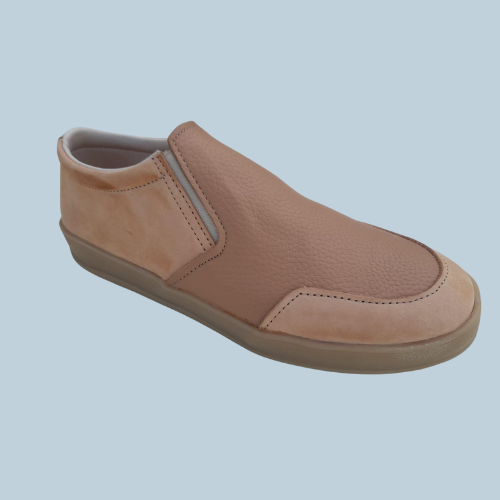 Championes slip-on en cuero nude