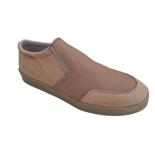 Championes slip-on en cuero nude