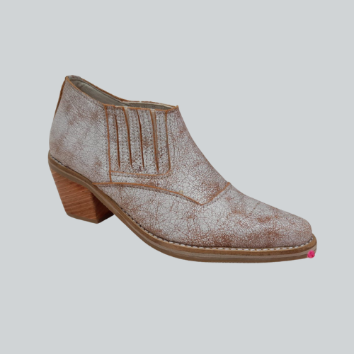 Botines cuero craquelado con taco medio