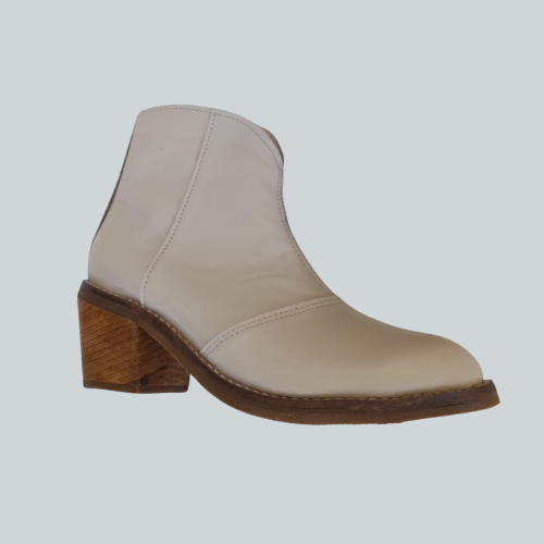 Botinetas en cuero beige
