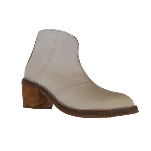 Botinetas en cuero beige