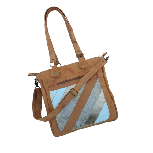 Cartera Patchwork Camel &amp; Sky