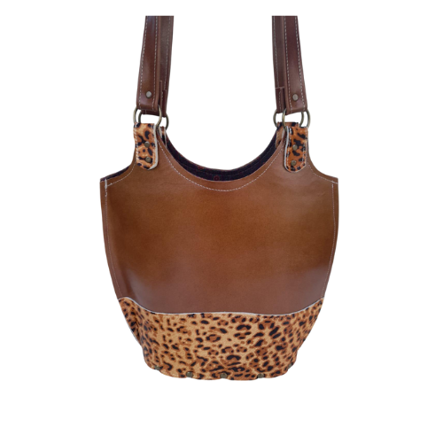 Matera Animal Print &amp; Cuero Marrón